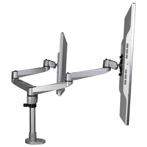 StarTech.com Desk Mount Dual Monitor Arm, Premium Articulating Monitor Arm, up to 27" VESA Mount Displays, Height Adjustable Monitor Mount, Rotating/Swivel/Tilt, Desk Clamp/Grommet, Silver — view 7