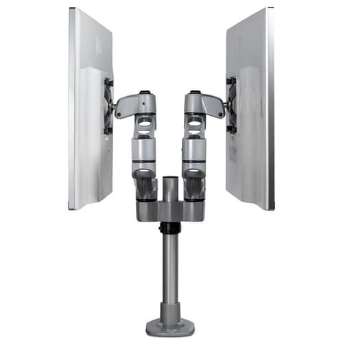 StarTech.com Desk Mount Dual Monitor Arm, Premium Articulating Monitor Arm, up to 27" VESA Mount Displays, Height Adjustable Monitor Mount, Rotating/Swivel/Tilt, Desk Clamp/Grommet, Silver — view 8