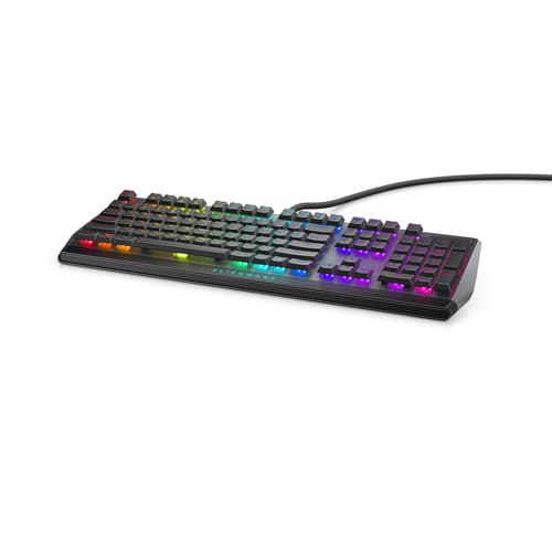 Alienware AW510K - Keyboard - backlit - USB - key switch: CHERRY MX Low Profile Red - Dark Side of the Moon - for Alienware Area-51, Aurora, Aurora R10, Aurora R9, M15, M17, G5 5090, XPS 8940