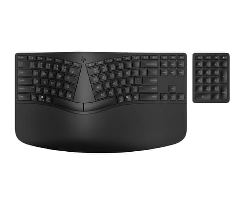 HP 965 - Keyboard and keypad set - 2-zone layout, separate numpad, low profile key travel, multi-device - compact - wireless - Bluetooth - QWERTY - UK - black — view 16