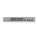 Zyxel GS1350-18HP - Switch - smart - 16 x 10/100/1000 (PoE+) + 2 x combo Gigabit Ethernet/Gigabit SFP - desktop, rack-mountable - PoE+ (250 W) thumbnail 2