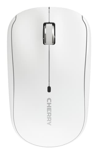 CHERRY MW 2200 - Mouse - ergonomic - right and left-handed - optical - 3 buttons - wireless - 2.4 GHz - USB wireless receiver - white — view 1