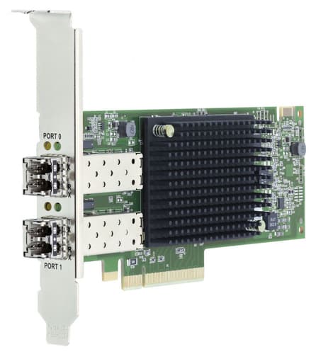 Lenovo ThinkSystem Emulex LPe32002 V2 - Host bus adapter - PCIe 4.0 x8 low profile - 32Gb Fibre Channel Gen 7 (Short Wave) x 2 - for ThinkSystem SR630 V2, SR635, SR645, SR650 V2, SR655, SR665, ST650 V2 — view 1