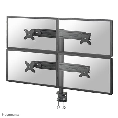 Neomounts FPMA-D700D4 - Mounting kit - full-motion - for 4 LCD displays - black - screen size: 19"-30" - clamp mountable, desk-mountable