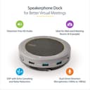 StarTech.com USB-C Conference Speaker Mini Dock, Portable Boardroom Speaker and Multiport Adapter, USB-C to VGA or 4K 60Hz HDMI, 2x USB-A (5Gbps) Hub, Mic/Speaker