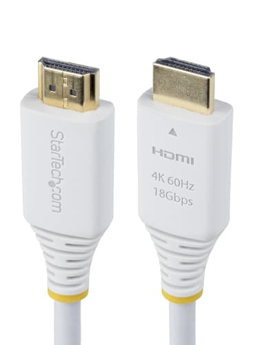 StarTech.com 6ft (1.8m) Premium Certified High Speed HDMI Cable, 4K60Hz - Premium High Speed - HDMI cable with Ethernet - HDMI male to HDMI male - 1.8 m - shielded - white - passive, 4K60Hz UHD support, 2K144Hz support, HDR10 support