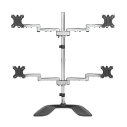StarTech.com Desktop Quad Monitor Stand, Ergonomic VESA 4 Monitor Arm (2x2) up to 32", Free Standing Articulating Universal Pole Mount, Height Adjustable/Tilt/Swivel/Rotate, Silver - Heavy-duty VESA Mount (ARMQUADSS) - Stand - adjustable arm - for 4 monitors - aluminium, steel - screen size: 32" - desktop stand