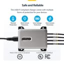 StarTech.com 4-Port USB-C Charger, 240W Total, Single Port 140W EPR - Power adapter - with surface mount bracket - 240 Watt - 5 A - Power Delivery 3.1 - 4 output connectors (24 pin USB-C) thumbnail 17