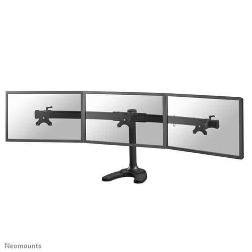 Neomounts FPMA-D700DD3 - Stand - for 3 LCD displays - black - screen size: 10"-27" - desktop stand, grommet, desk-mountable