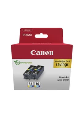 Canon CLI-36 Color Twin Pack - 2-pack - 12 ml - colour (cyan, magenta, yellow) - original - ink tank - for PIXMA iP100 with battery, iP110, TR150, TR150 with Battery Pack, RC-IP100