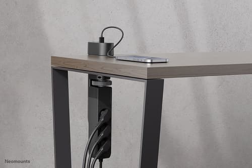 Neomounts - Power strip - USB-C + USB-A - AC 230 V - 3680 Watt - input: Type F - output connectors: 3 (2 x 24 pin USB-C (PD), USB, 3 x power Type F) - 1.4 m cord - black - with Clamp Desk Mount — view 16