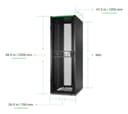 APC NetShelter SX - Rack cabinet - 2258H x 750W x 1200D mm, with Sides - floor-standing - black - 48U - 19" - TAA Compliant thumbnail 4
