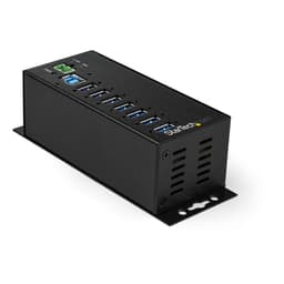 StarTech.com 7 Port USB Hub with Power Adapter, Surge Protection, Metal Industrial USB 3.0 Data Transfer Hub, Din Rail, Wall or Desk Mountable, High Speed USB 3.1/USB 3.2 Gen 1 5Gbps Hub - Windows/macOS/Linux (HB30A7AME) - Hub - 7 x USB 3.2 Gen 1 - DIN rail mountable, wall-mountable - TAA Compliant - for P/N: ITB20D3250