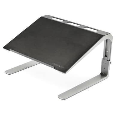 StarTech.com Adjustable Laptop Stand - Heavy Duty Steel & Aluminum - 3 Height Settings - Tilted - Ergonomic Laptop Riser for Desk (LTSTND) - Notebook stand - desktop - 17" - black, silver