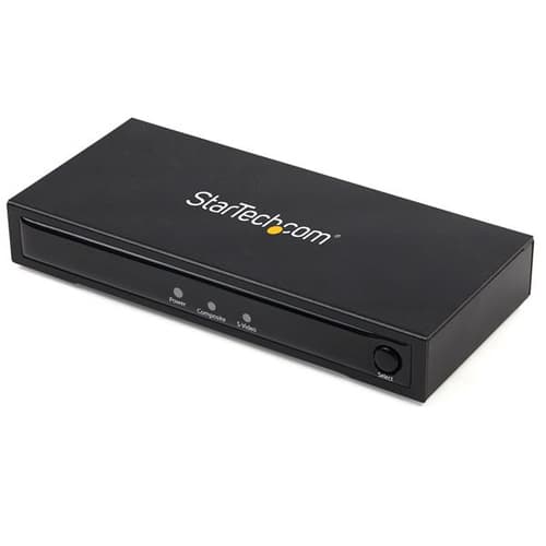 StarTech.com S-Video or Composite to HDMI Converter with Audio - 720p - Video converter - composite video, S-video - HDMI - black