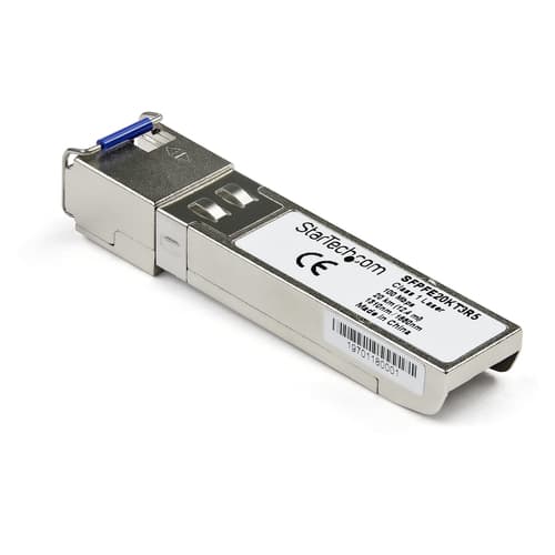StarTech.com Juniper SFP-FE20KT15R13 Compatible SFP Module, 100BASE-BX-D, 100 Mb Ethernet Bi-Directional (BiDi) Fiber Single Strand SFP, LC 20km, Mini GBIC SFP Transceiver, Downstream - Lifetime Warranty (SFPFE20KT5R3) - SFP (mini-GBIC) transceiver module (equivalent to: Juniper SFP-GE10KT15R13) - 100Mb LAN - 100Base-BX10-D - LC single-mode - up to 20 km - 1310 (TX) / 1550 (RX) nm