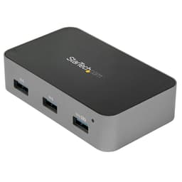 StarTech.com 4 Port USB C Hub with Power Adapter, USB 3.1/3.2 Gen 2 (10Gbps), USB Type C to 4x USB-A, Self Powered Desktop USB Hub with Fast Charging Port (BC 1.2) DCP, Desk Mountable - Windows/macOS/Linux (HB31C4AS) - Hub - 4 x USB 3.1 Gen 2 - desktop - AC 110/240 V - for P/N: PEXUSB321C