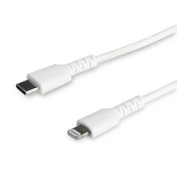 StarTech.com (1m) Durable White USB-C to Lightning Cable, Heavy Duty Rugged Aramid Fiber USB Type A to Lightning Charger/Sync Power Cord, Apple MFi Certified iPad/iPhone 12 Pro Max - iPhone 7/8/11/11 Pro - Lightning cable - Lightning male to 24 pin USB-C male - 1 m - white