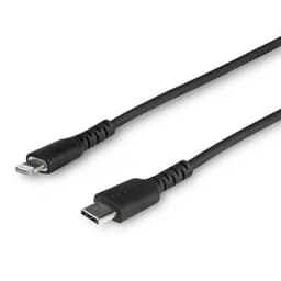StarTech.com 3 ft(1m) Durable Black USB-C to Lightning Cable, Heavy Duty Rugged Aramid Fiber USB Type C to Lightning Charger/Sync Power Cord, Apple MFi Certified iPad/iPhone 12 Pro Max - iPhone 7/8/11/11 Pro - Lightning cable - Lightning male to 24 pin USB-C male - 1 m - black