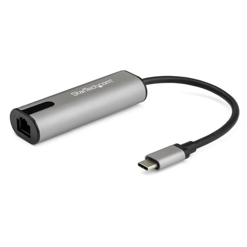 StarTech.com 2.5GbE USB C to Ethernet Adapter NBASE-T NIC, USB 3.0 Type C 2.5/1 Gigabit/100 Mbps Multi Speed Network/USB 3.1 Laptop to RJ45/LAN Thunderbolt 3 Compatible/MacBook Pro Surface - Type-C to Ethernet - Network adapter - USB-C - 10M/100M/1G/2.5 Gigabit Ethernet x 1 + USB 3.0 - black, space grey