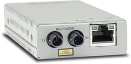 Allied Telesis AT MMC200/ST - Fibre media converter - 100Mb LAN - 10Base-T, 100Base-FX, 100Base-TX - RJ-45 / ST multi-mode - up to 2 km - 1310 nm - TAA Compliant