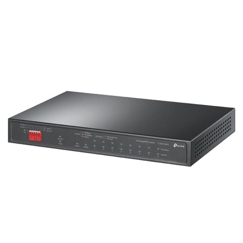 TP-Link TL-SG1210PP V1 - Switch - unmanaged - 2 x 10/100/1000 (PoE++) + 6 x 10/100/1000 (PoE+) + 1 x combo Gigabit SFP/RJ-45 (uplink) + 1 x 10/100/1000 (uplink) - desktop - PoE++ (123 W)