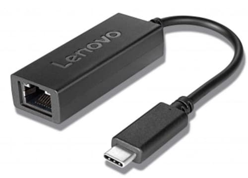 Lenovo - Network adapter - USB-C - Gigabit Ethernet x 1 - black - for IdeaPad 1 14, 3 14, 5 Pro 14, ThinkBook 13x G2 IAP, 14s Yoga G2 IAP, Yoga Slim 7 Pro 14