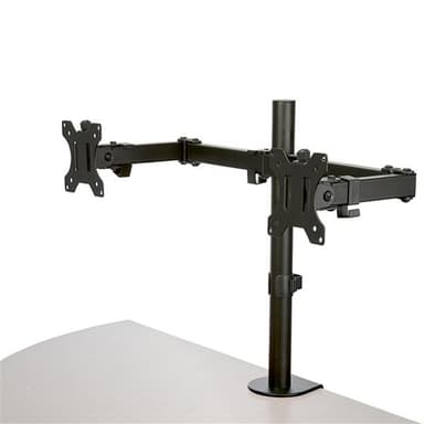 StarTech.com Desk Mount Dual Monitor Arm, Desk Clamp / Grommet VESA Monitor Mount for up to 32 inch Displays, Ergonomic Articulating Monitor Arm, Height Adjustable/Tilt/Swivel/Rotating - Space-saving Design (ARMDUAL2) - Mounting kit - adjustable arm - for 2 monitors - steel - black - screen size: 13"-32" - desk-mountable