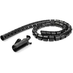 StarTech.com 1.5m (4.9ft) Cable Management Sleeve - Spiral - 1" (25mm) Diameter - W/ Cable Loading Tool - Black (CMSCOILED) - Cable sleeving kit - black - 1.5 m