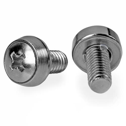 StarTech.com 12-24 Server Rack Screws - 50 pack - Nickel-plated - Rack screws - silver - US government - TAA Compliant (pack of 50 pieces) - for P/N: RK630WALVS, RK830WALVS