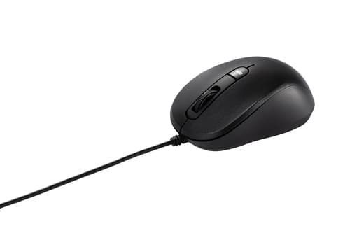 ASUS MU101C Blue Ray Silent - Mouse - right and left-handed - optical - 3 buttons - wired - USB - black — view 1