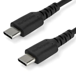 StarTech.com 1m USB C Charging Cable, Durable Fast Charge & Sync USB 2.0 Type C to USB C Laptop Charger Cord, TPE Jacket Aramid Fiber M/M 60W Black, Samsung S10, S20 iPad Pro MS Surface - Heavy Duty and Rugged - USB cable - 24 pin USB-C (M) straight to 24 pin USB-C (M) straight - Thunderbolt 3 / USB 2.0 - 1 m - black - for P/N: CDP2HDUACP2, SECTBLTDT