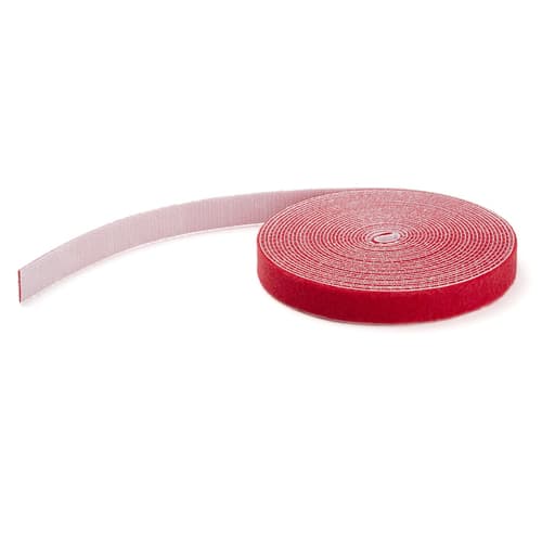 StarTech.com 100ft Hook and Loop Roll, Cut-to-Size Reusable Cable Ties, Bulk Industrial Wire Fastener Tape /Adjustable Fabric Wraps Red / Resuable Self Gripping Cable Management Straps - Adjustable Loop Ties (HKLP100RD) - Hook & loop fastener - 30.48 cm - red - for P/N: HKLP100, HKLP100BL, HKLP100GN, HKLP100YW