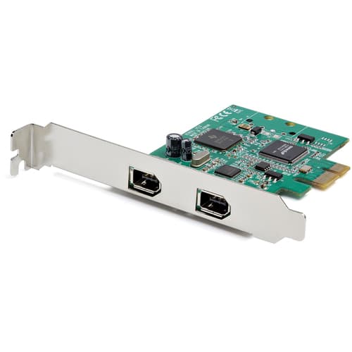 StarTech.com 2 Port 1394a PCI Express FireWire Card - PCIe FireWire Adapter - FireWire adapter - PCIe low profile - FireWire x 2 - green - TAA Compliant — view 1
