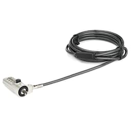 StarTech.com 6.5� (2m) Laptop Cable Lock, 4 Digit Combination Laptop/Desktop Security Cable Lock for Wedge Slot Computers/Laptops, Anti-Theft Vinyl-Coated Steel Combo Cable Lock, Portable - Wedge Slot Laptop Lock (LTLOCKNBL) - Security cable lock - silver, black - 2 m - TAA Compliant