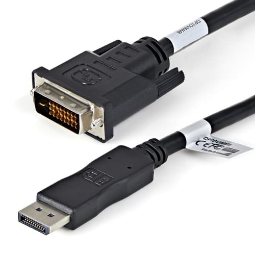 StarTech.com 10-Pack 6ft DisplayPort to DVI Cable, DisplayPort 1.2 to DVI-D Video Adapter Cable, 1080p, Passive DP++ to DVI Monitor Converter Cable, DP to DVI Digital Display, Male to Male - Passive DP 1.2 to DVI (DP2DVIMM6X10) - Adapter cable - DisplayPort (M) to DVI-D (M) - DisplayPort++ - 1.828 m - passive, 1080p support - black (pack of 10)