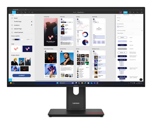 Lenovo ThinkVision T32UD-40 - LED monitor - 32" (31.5" viewable) - 3840 x 2160 4K @ 75 Hz - IPS - 350 cd/m� - 1500:1 - 4 ms - HDMI, DisplayPort, USB-C - eclipse black
