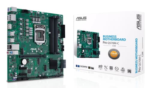 ASUS Pro Q570M-C/CSM - Motherboard - micro ATX - LGA1200 Socket - Q570 Chipset - USB 3.2 Gen 2, USB-C Gen1, USB 3.2 Gen 1 - Gigabit LAN - onboard graphics (CPU required) - HD Audio (8-channel)