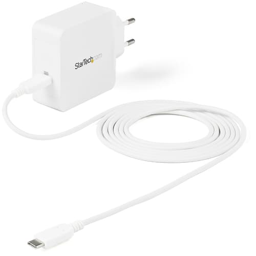 StarTech.com USB C Wall Charger, USB C Laptop Charger 60W PD, 6ft/2m Cable, Universal Compact Type C Power Adapter, Dell XPS/Lenovo X1 Carbon, HP EliteBook, MacBook, USB IF/CE Certified - 60W PD3.0 Wall Charger (WCH1CEU) - Power adapter - 60 Watt - 3 A (24 pin USB-C) - on cable: USB-C