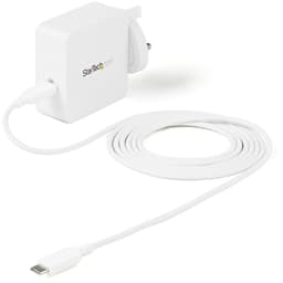 StarTech.com USB C Wall Charger, USB C Laptop Charger 60W PD, 6ft/2m Cable, Universal Compact Type C Power Adapter, Dell XPS/Lenovo X1 Carbon, HP EliteBook, MacBook, USB IF/CE Certified - 60W PD3.0 Wall Charger (WCH1CUK) - Power adapter - 60 Watt - 3 A (24 pin USB-C) - on cable: USB-C - white