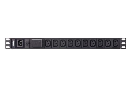 ATEN Basic PDU PE0110SG - Power distribution unit (rack-mountable) - AC 100-240 V - 2400 VA - input: IEC 60320 C14 - output connectors: 10 (10 x IEC 60320 C13) - 1U - 3.05 m cord