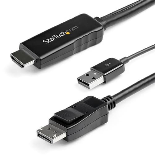 StarTech.com 3m HDMI to DisplayPort Adapter Cable with USB Power - 4K 30Hz Active HDMI to DP 1.2 Converter (HD2DPMM3M) - Video cable - HDMI, USB (power only) male to DisplayPort male - 3 m - black - 4K support, active