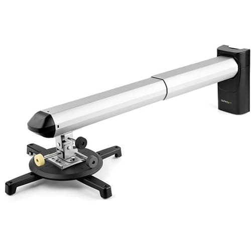 StarTech.com Universal Projector Wall Mount, Projector Mount supports Short & Ultra Short Throw Projectors up to 33lb (15kg), Tilt/Swivel/Rotate, Adjustable height 16.5" to 27.7" from Wall - In-wall Cable Routing (PROJWALLMNT) - Bracket - adjustable arm - for projector - plastic, aluminium, steel - silver - wall-mountable