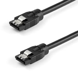 StarTech.com 0.6 m Round SATA Cable - Latching Connectors - 6Gbs SATA Cable - SATA cable - Serial ATA 150/300/600 - SATA (R) latched to SATA (R) latched - 60 cm - round - black