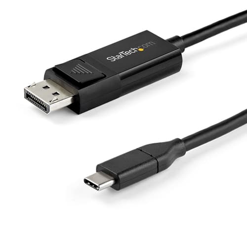 StarTech.com 6ft/2m USB C to DisplayPort 1.4 Cable 8K 60Hz/4K, Bidirectional DP to USB-C or USB-C to DP Reversible Video Adapter Cable, HBR3/HDR/DSC, USB Type C/Thunderbolt 3 Monitor Cable - 8K USB-C to DP Cable - DisplayPort cable - 24 pin USB-C (M) to DisplayPort (M) - USB 3.1 / Thunderbolt 3 / DisplayPort 1.4 - 2 m - active, 8K UHD (7680 x 4320) support - black