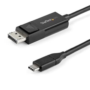 StarTech.com 3ft (1m) USB C to DisplayPort 1.2 Cable 4K 60Hz, Bidirectional DP to USB-C or USB-C to DP Reversible Video Adapter Cable, HBR2/HDR, USB Type C/Thunderbolt 3 Monitor Cable - 4K USB-C to DP Cable - DisplayPort cable - 24 pin USB-C (M) to DisplayPort (F) - USB 3.1 / Thunderbolt 3 / DisplayPort 1.2 - 1 m - 4K support, active - black