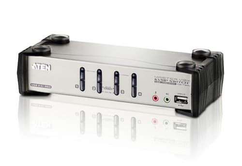 ATEN CS1734B - KVM / audio / USB switch - 4 x KVM / audio / USB - desktop — view 1