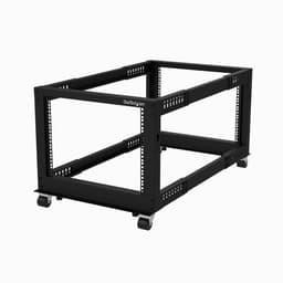 StarTech.com 8U 19" Open Frame Server Rack, 4 Post Adjustable Depth 23-41" Mobile, Free Standing Rolling Network/Computer Equipment Data Rack, Dell PowerEdge, HP ProLiant ThinkServer - Adjustable Server Rack (4POSTRACK8U) - Rack open frame - 4-post - floor-standing - black - 8U