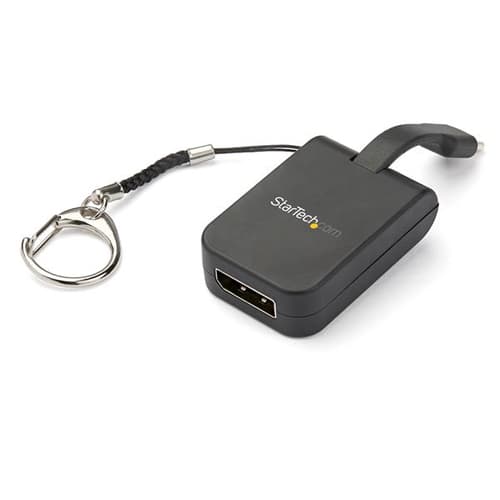 StarTech.com Compact USB C to DisplayPort 1.4 Adapter, 8K 60Hz/4K USB-C to DP Video Converter w/ Keychain Ring, USB Type-C DP Alt Mode (HBR3 HDR DSC) to DP Monitor Dongle, TB3 Compatible - USB-C Keychain Adapter (CDP2DPFC) - USB / DisplayPort adapter - 24 pin USB-C (M) to DisplayPort (F) - Displayport 1.2/Thunderbolt 3 - 4K support - black