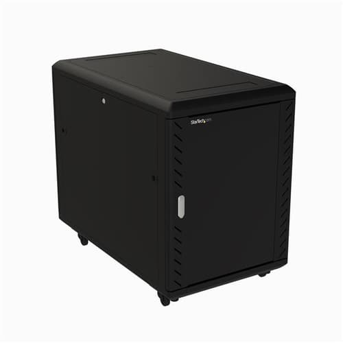 StarTech.com 15U 19" Server Rack Cabinet, 4 Post Adjustable Depth (6-32") Locking Knock Down Network/Computer Equipment Enclosure, Mobile with Glass Door & Casters, HP ProLiant ThinkServer - 15U Knock Down Rack (RK1536BKF) - Rack cabinet - 4-post - floor-standing - black - 15U - 19
